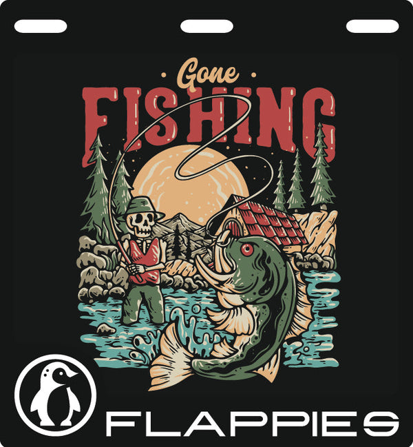 Gone Fishing Set custom mudflaps — printed in Australia