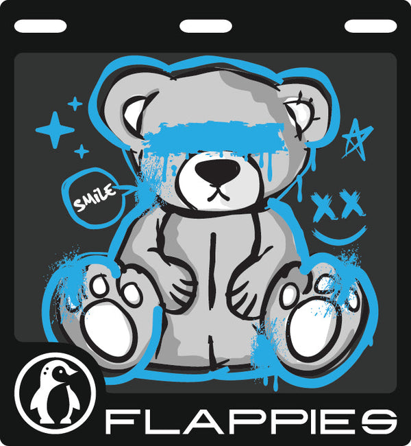 Bear Hugs – Blue Graffiti Set custom mudflaps — printed in Australia