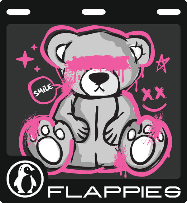 Bear Hugs – Pink Graffiti Set custom mudflaps — printed in Australia