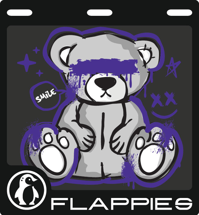 Bear Hugs – Purple Graffiti Set custom mud flaps by Flappies