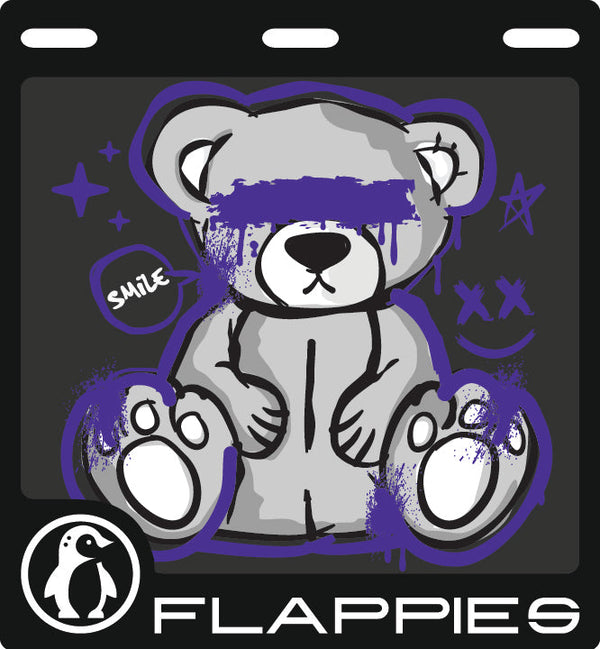 Bear Hugs – Purple Graffiti Set custom mudflaps — printed in Australia