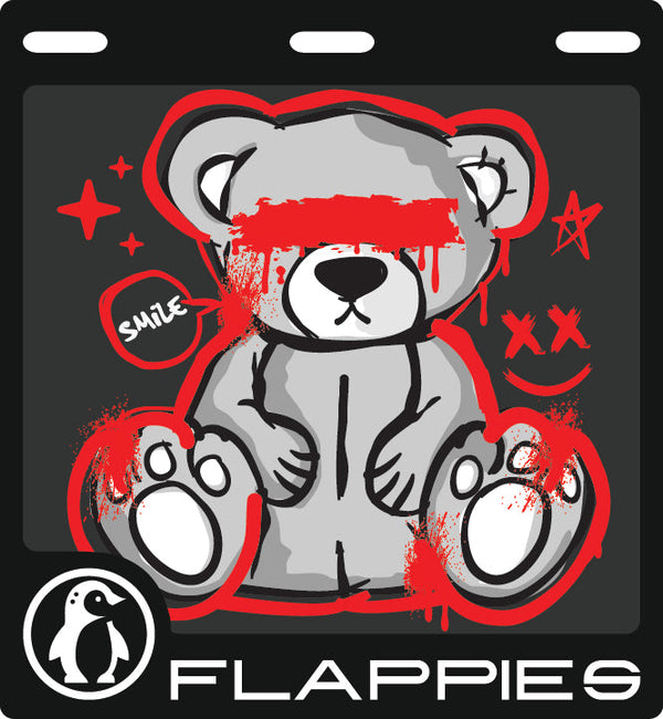 Bear Hugs – Red Graffiti Set custom mudflaps — printed in Australia