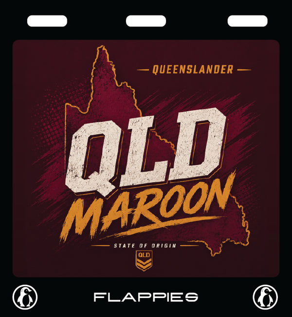 QLD Maroon custom mudflaps — printed in Australia