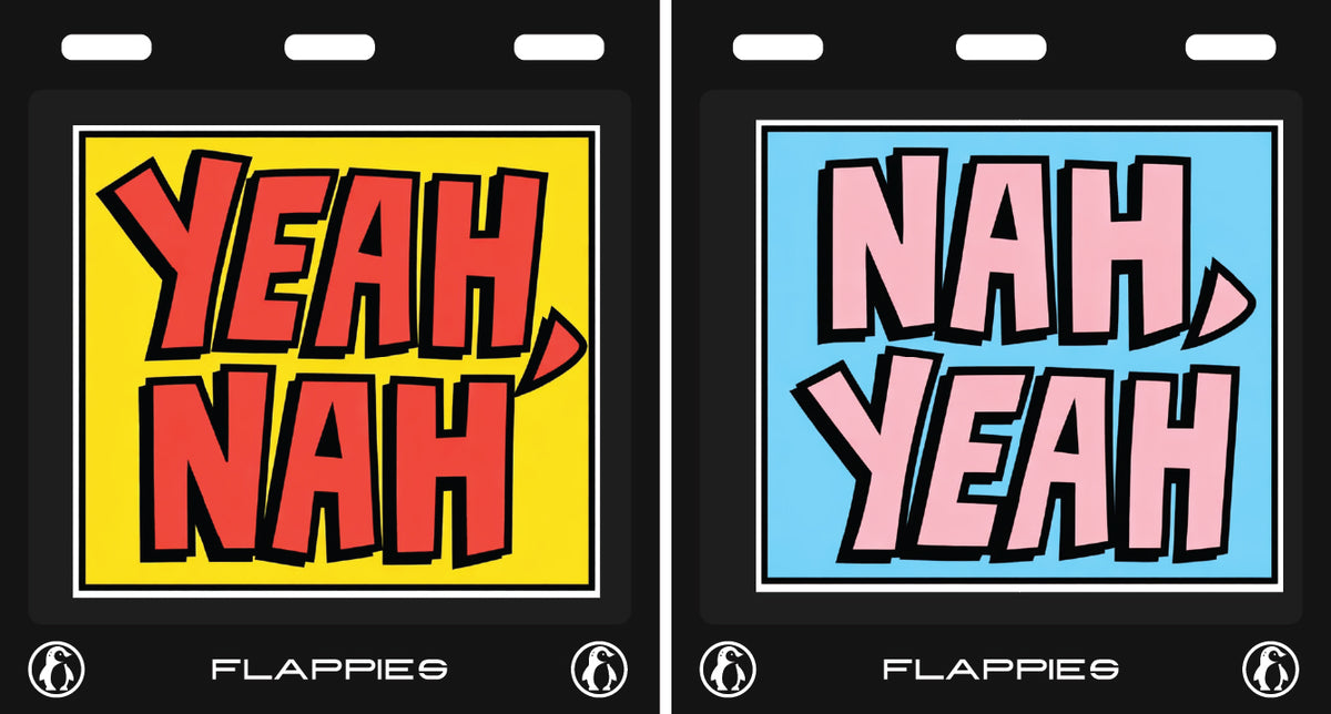 Yeah, Nah custom mud flaps by Flappies