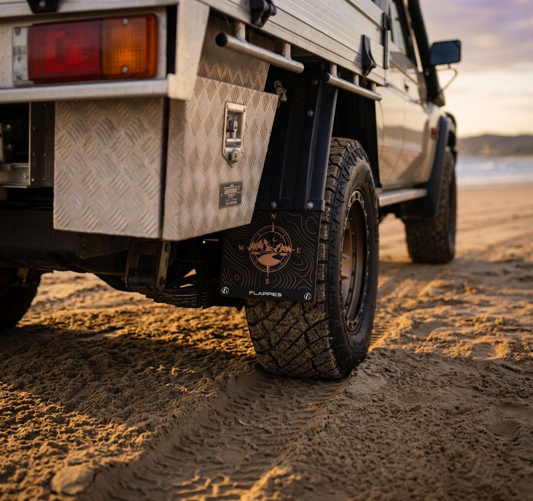 Flappies on a beach run at sunset